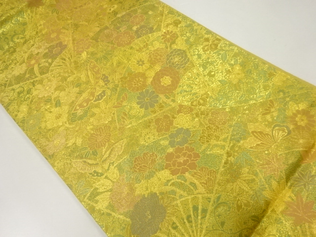 JAPANESE FUKURO OBI / WOVEN FLORAL PLANTS